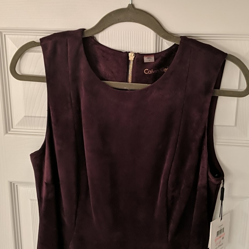 Plum faux suede dress